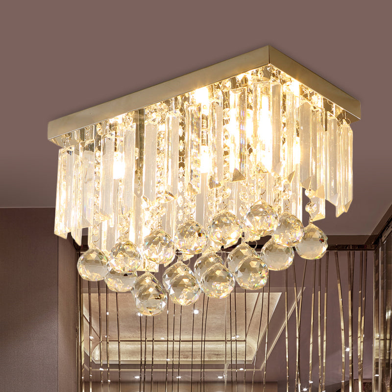 Quaderförmige, klare Kristall-Unterputz-LED-Unterputz-Deckenleuchte für den Korridor im einfachen Stil