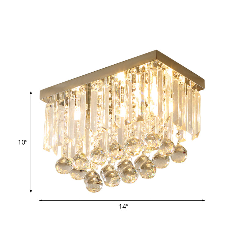 Cuboid Clear Crystal Flushmount Simple Style Corridoio LED Flush Monte Massimale Luce
