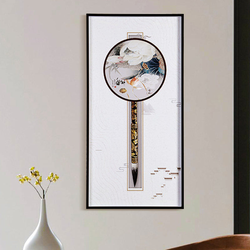 Rectangle Rectangle Lotus Éclairage mural chinois LED LED MUR MUR-MURME Mural pour chambre d'amis