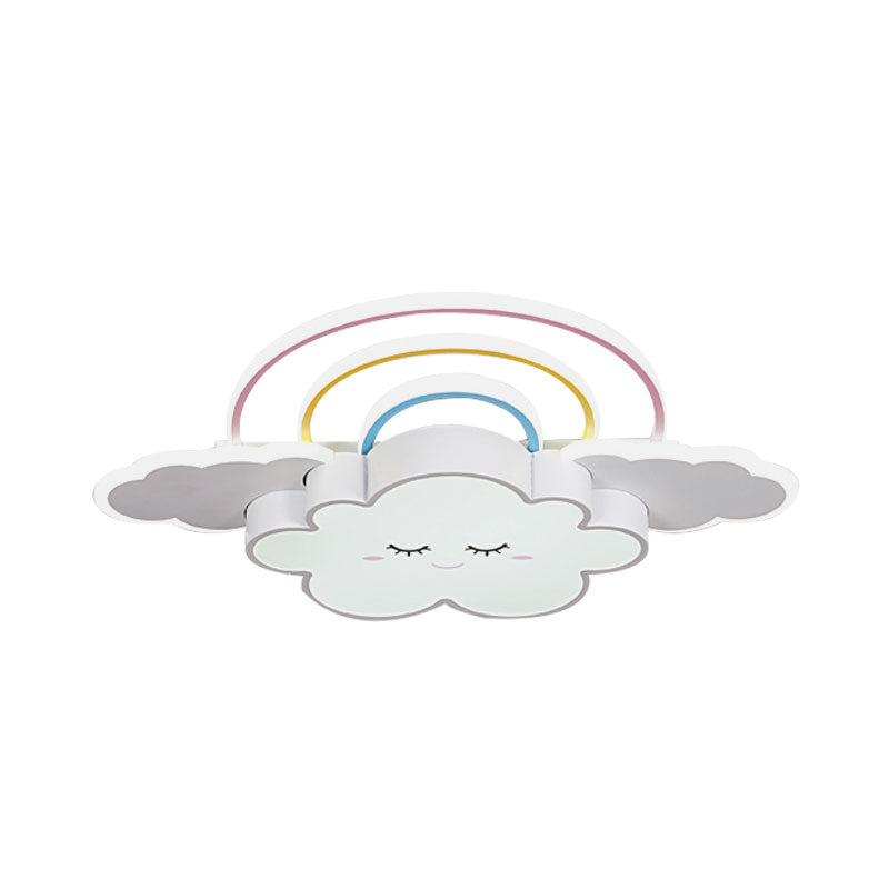 Wolk en regenboog plafondgemonteerd armatuur Cartoon acryl kinderkamer LED-inbouwlamp in wit/roze