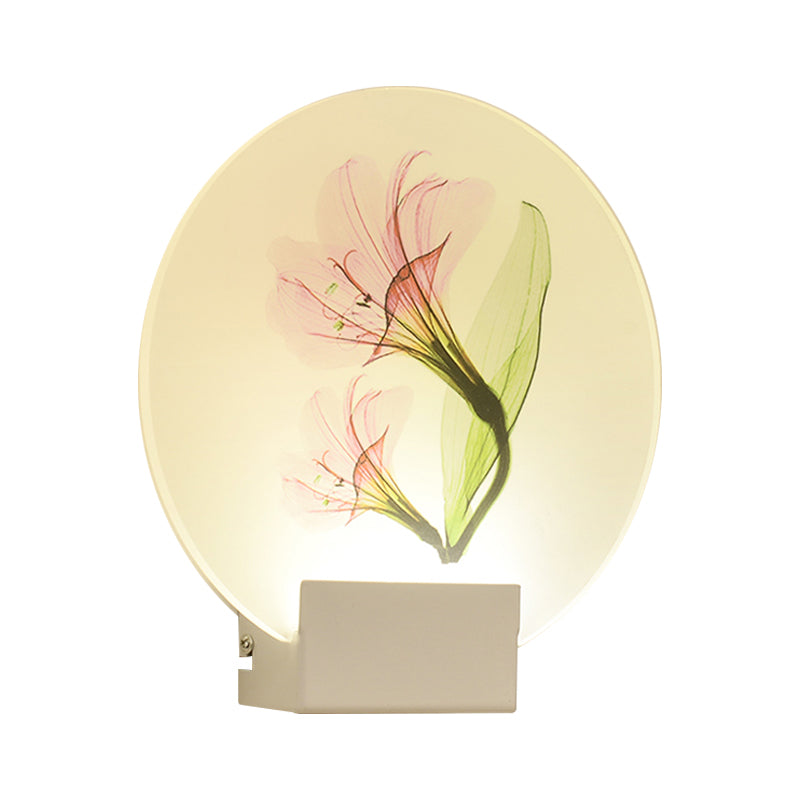 Moup de montant violet / rose / jaune Square Lumière Simplicité Style LED Lampe murale en acrylique LED avec cerf / fleur / arbre Modèle pour la chambre d'hôtes