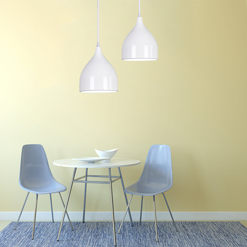 6,5 "/10"/12 "Luce a soffitto a pendente a cupola larga Metallo moderno 1 Luce di sospensione nero/bianco/rosso