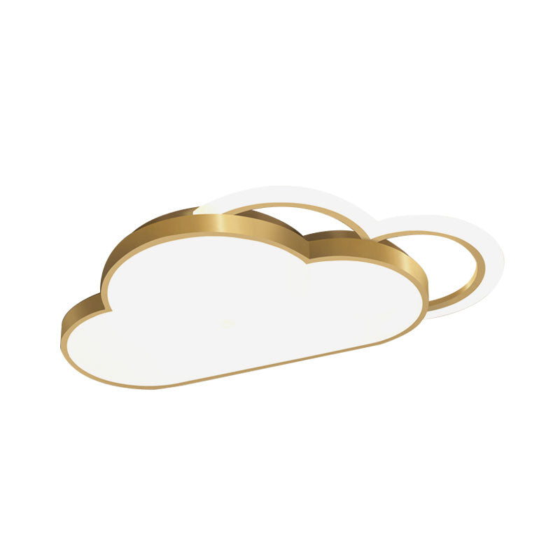 Einfachheit Cloud Form Flush Beleuchtung Acryl LED Schlafzimmer Decken Flush Mount in Gold