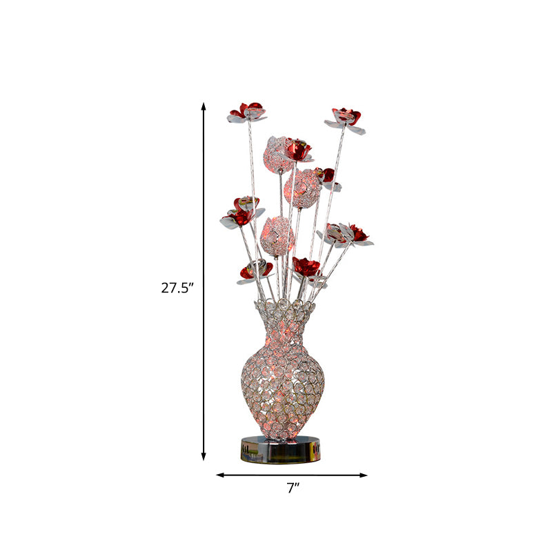 Lampada da comodino a forma di cuore per camera da letto, illuminazione decorativa, lampada da comodino a LED in alluminio argento rosa