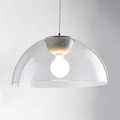 Nordic 1 Light Suspension Pendant with Acrylic Shade Red/Black/White Dome Ceiling Pendant Light
