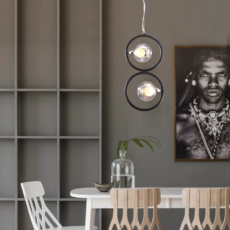 Éclairage pendentif rond en verre borné aléatoire