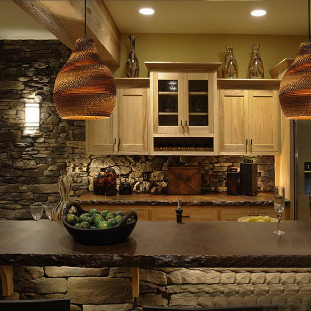 Papierkuppel Schatten Hanglampe Asian Style 1 Lampen Decken Deckentropfen Licht in Braun für Restaurant, 10 "/14"/16 "/22" im Durchmesser