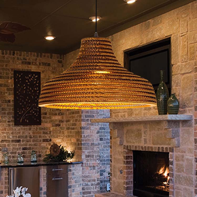 Papierkuppel Schatten Hanglampe Asian Style 1 Lampen Decken Deckentropfen Licht in Braun für Restaurant, 10 "/14"/16 "/22" im Durchmesser