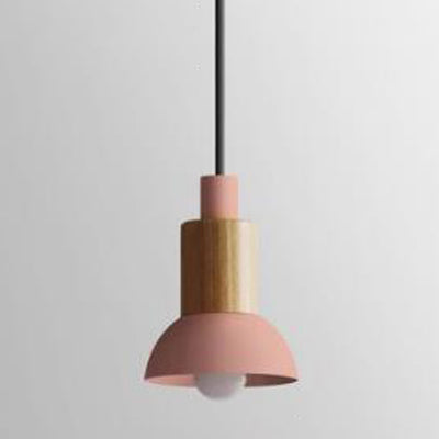 Barrel/Dome/Cone Metal Suspension Pendant Modernism 1 Light White/Yellow/Green Hanging Ceiling Light