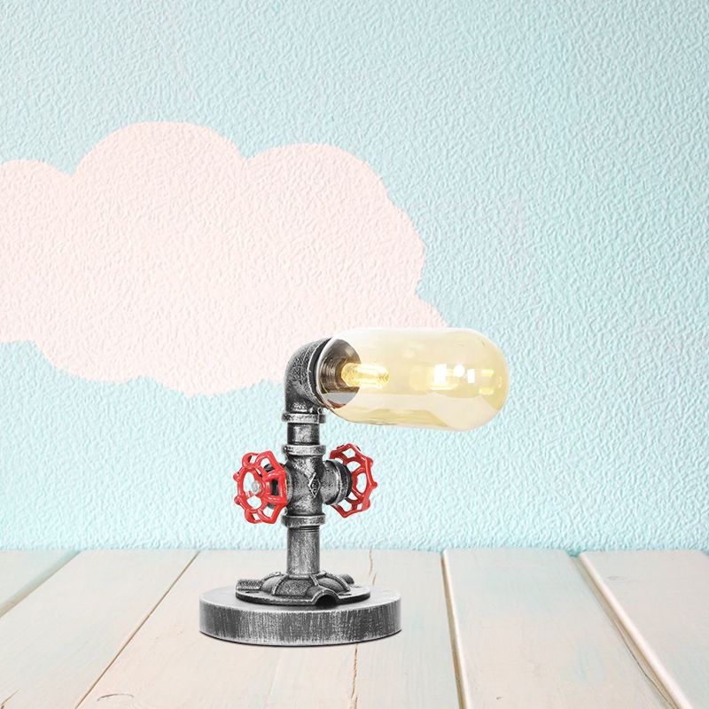 1/4/5-Bulb-Kapsel Schatten Tisch Liging Industrial Clear/Bernstein Glas Nachtlampe für Schlafzimmer