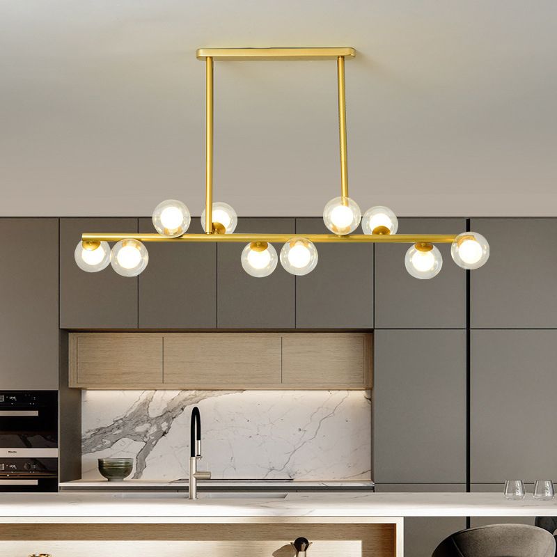 Multiple-Light Globe Island Pendant Modern Glass Island Lighting
