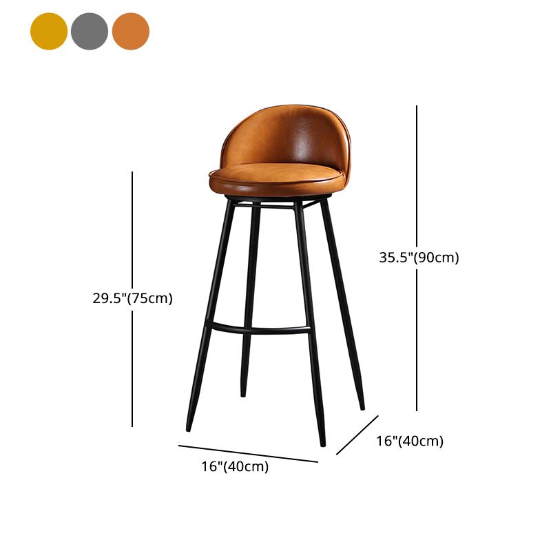 Scandinavian Style Bar-stool with Round Seat Counter Stool for Kitchen Bar