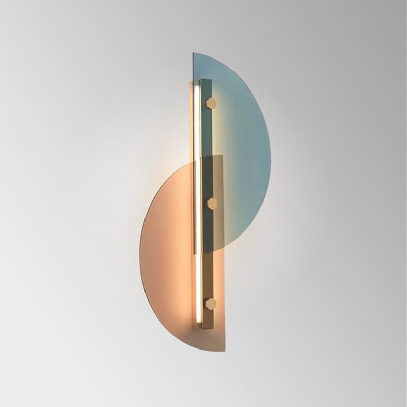 Glass Geometric Wall Light Postmodern 20" High LED Wall Sconce for Living Room