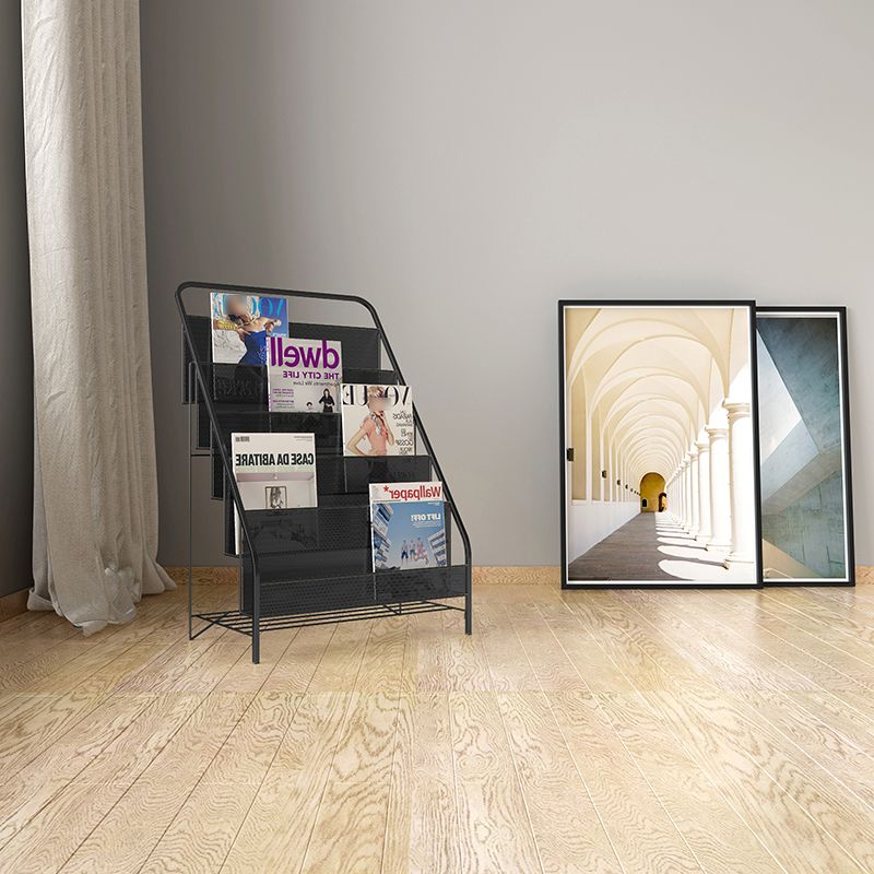 Metal Ladder Bookcase Scandinavian Style Closed Back Book Shelf