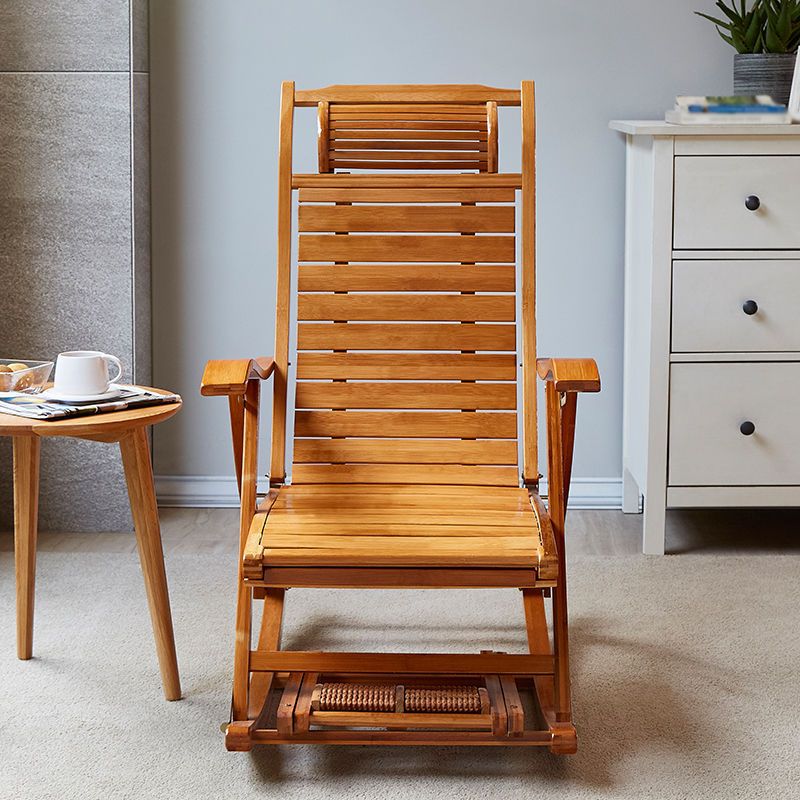 Modern Rocking Chair Bamboo Rocker Chair with Removable Cushions