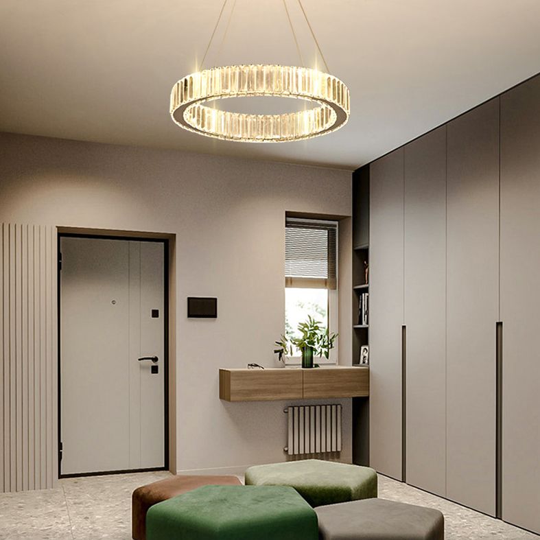 K9 Crystal Hanging Lights Minimalism Chandelier Lighting Fixtures for Living Room