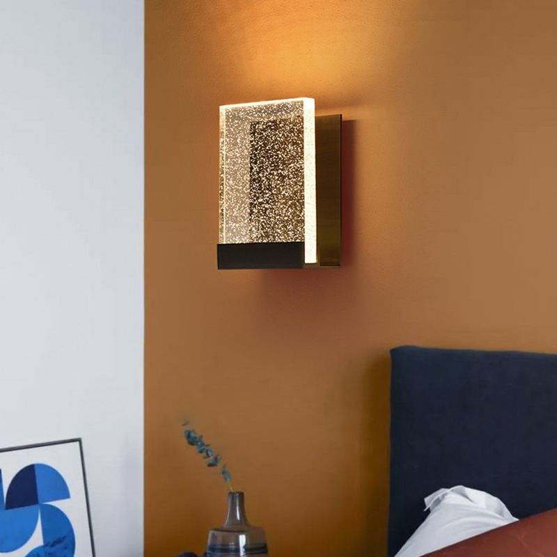 1 Licht klares kristallwandmontiertes Leuchtenmesser moderner rechteckiger Leuchtenlicht