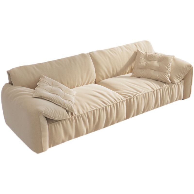 Contemporary Faux Leather Pillow Top Arm Sofa 2 Seater Stain Resistant Settee