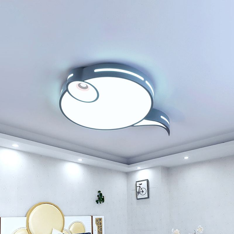 Tadpole Bedroom Ceiling Fixture Acrylic Led Contemporary Flush Mount Light in Gray/Blue/Pink