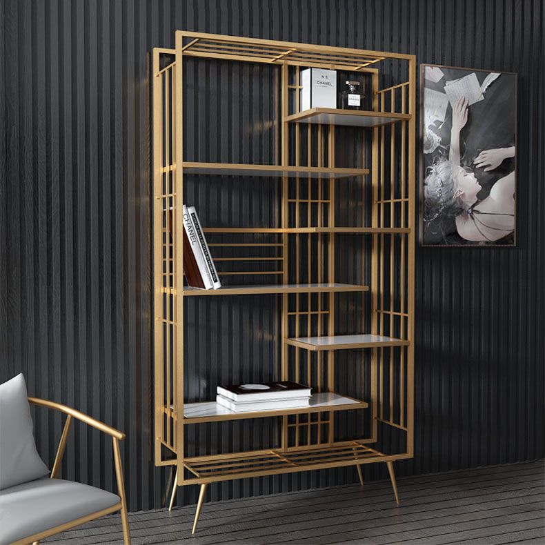 Open Shelf Bookcase Modern Metal Bookshelf for Dining Room 70.9" H X 11.8" W