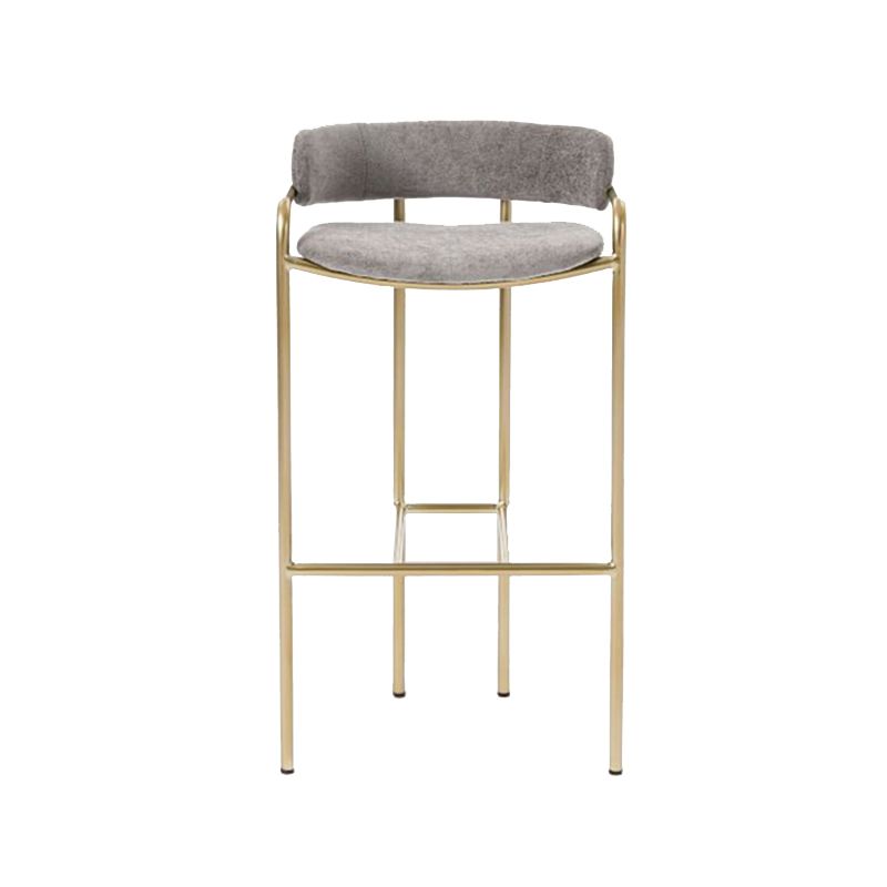 Modern Indoor Upholstered Bar Stool Low Back Footrest Counter Stool