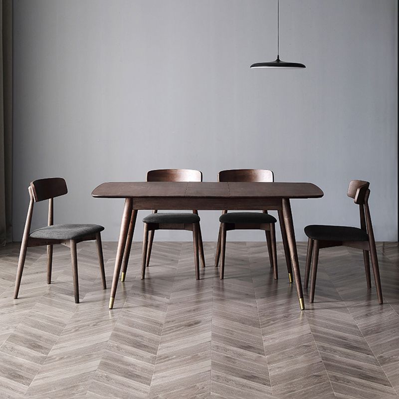 Silla de comedor de madera estilo escandinavo, silla auxiliar de comedor con respaldo abierto (juego de 2)
