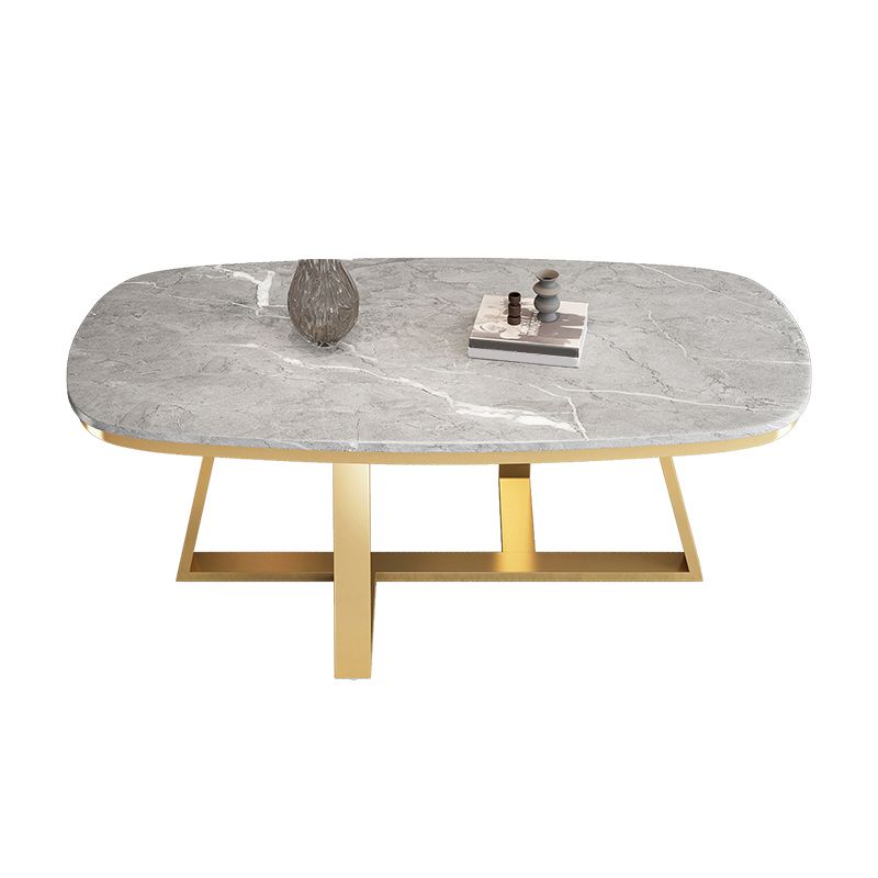 Glam Cross Legs Coffee Table Slate Rectangular Cocktail Table