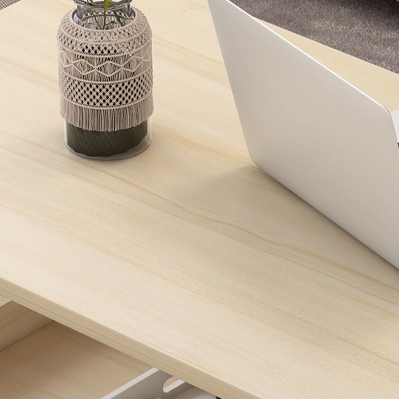 Contemporary Wooden with Storage Shelf Rectangular Single Coffee Table
