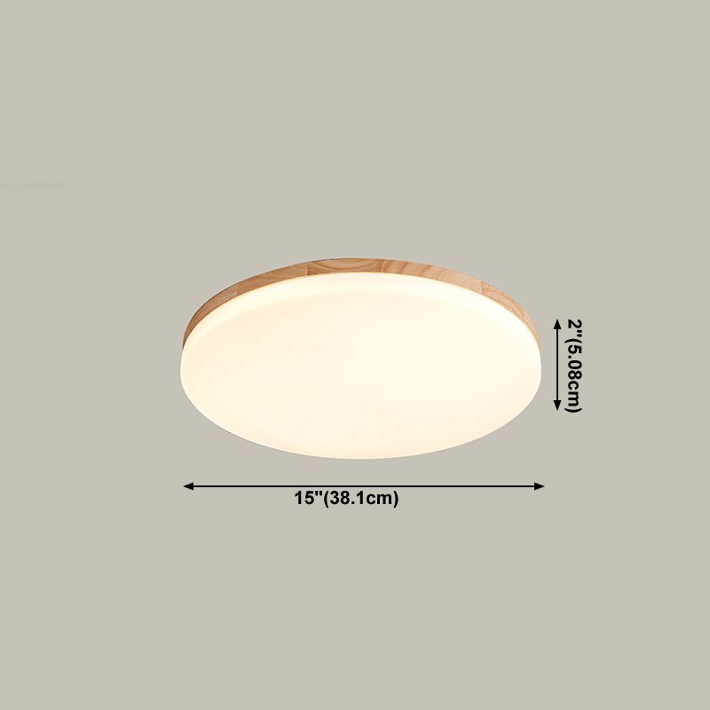Wooden Modern Flush Mounted Ceiling Lights LED Ceiling Mount Lighting for Living Room