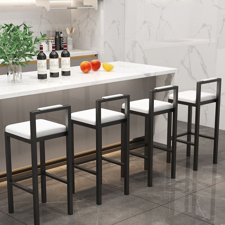 Contemporary Footrest Upholstered Home Stool Matte Finish Low Back Barstool