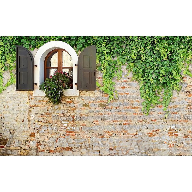 Fresh Leaf and Wall Mural for Restaurant Decor, Whole Wall Art in Pastel Green