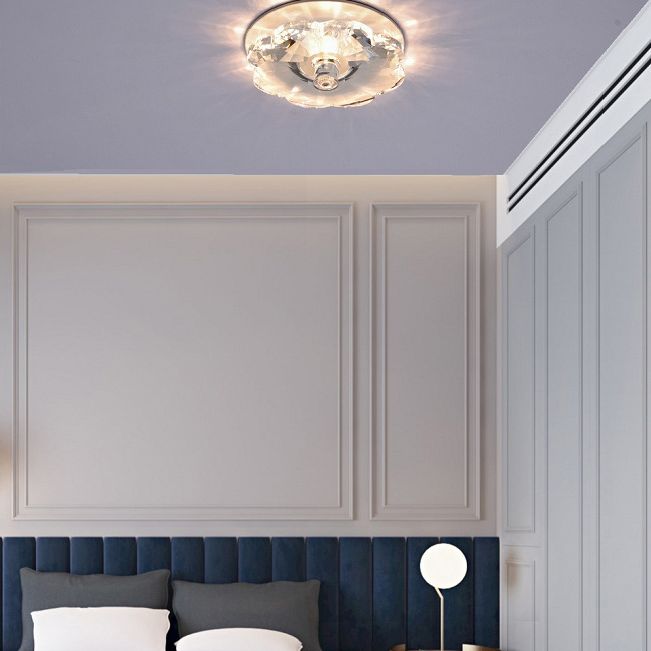 3.9 Zoll breite Mini Kristall Deckenleuchte Moderne Einfachheitsblume geformte Beleuchtungs-Befestigung für Schlafzimmer mit Metallüberdachung