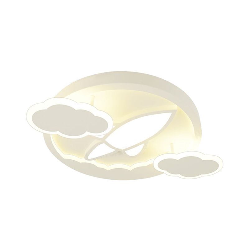 Cartoon White LED Ceiling Mount Light Cloud Deco Acrylic Ceiling Fixture for Boys Girls Bedroom