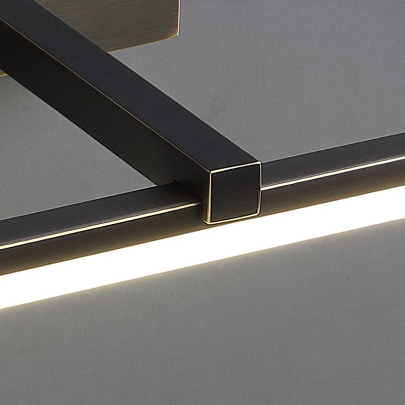 Modern Minimalist Style Linear Wall Mounted Vanity Lights Copper Flush Mount Wall Sconce for Bathroom