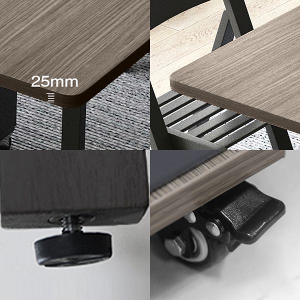 Mid-Century Dining Table Rectangle Drop-Leaf Sintered Stone Table for Home (only Table)
