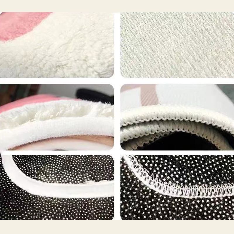 Orange Modern Rug Polyester Flower Area Rug Stain Resistant Indoor Rug for Home Decor