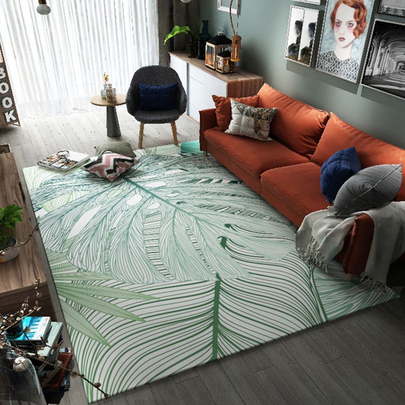 Classic Plant Print Rug Multi-Color Western Area Rug Polypropylene Easy Care Stain-Resistant Carpet for Parlor