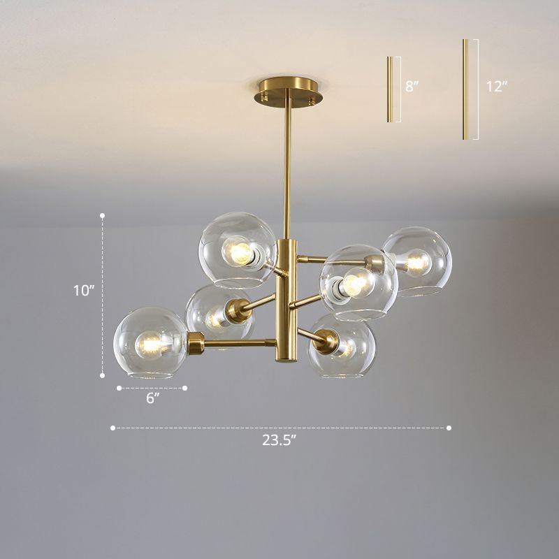 Lámpara colgada con cúpula de estilo de vidrio de estilo posmoderno accesorio de iluminación de lámpara
