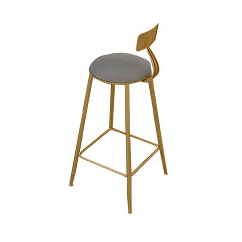 Contemporary Bar Stool Cushion Barstool with Gold Metal Legs