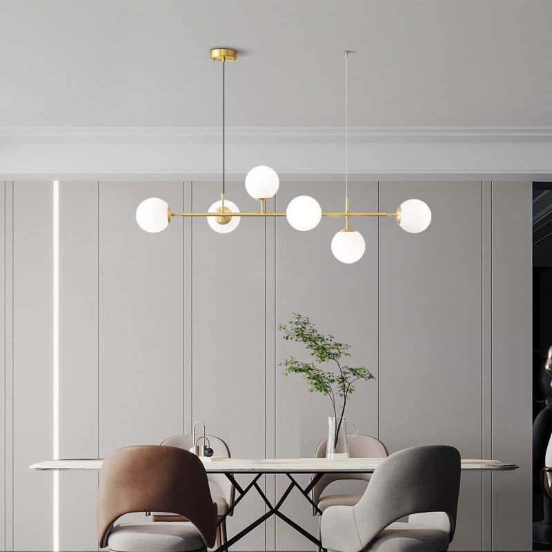 Modern Style Ball Shape Island Pendants Glass Pendant Lights for Living Room