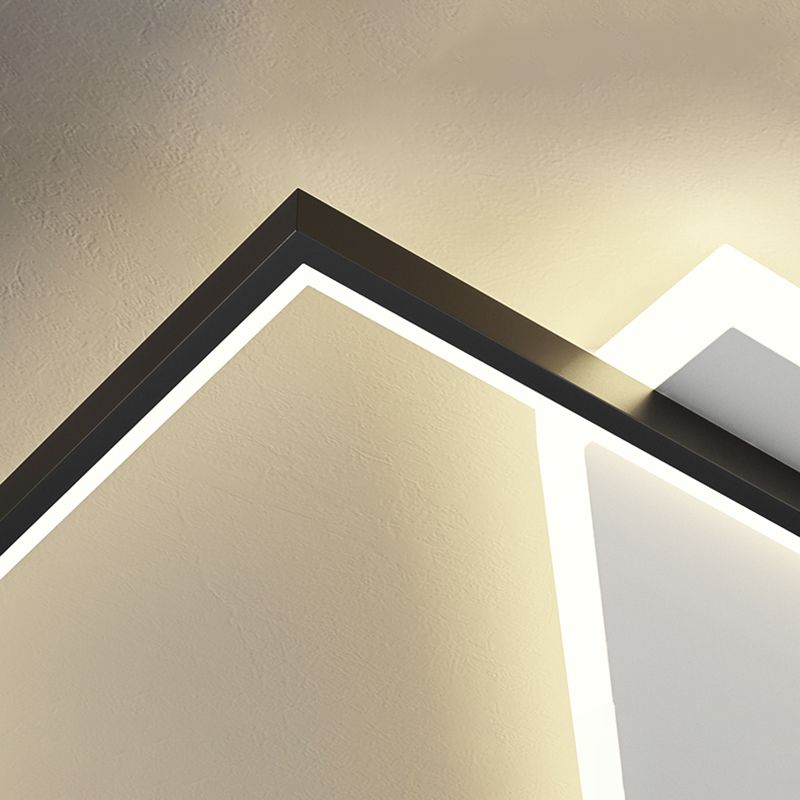 Luz del techo geométrico de la luz del techo de la luz moderna 2 luces de montaje del montaje en negro