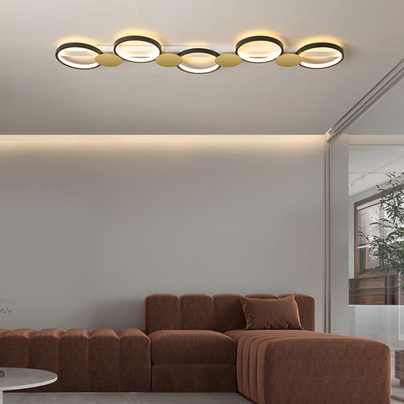 Contemporary Round Ceiling Lamp LED Flush Mount Ceiling Light with Acrylic Shade