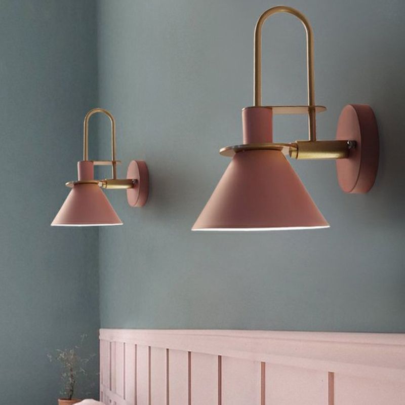 Single Modernism Polished Metallic Shaded Wall Mounted for Foyer