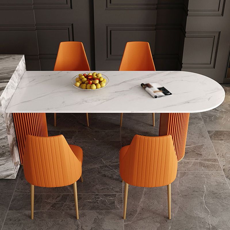 Tavolo da pranzo a forma libera contemporanea in metallo per sala da pranzo