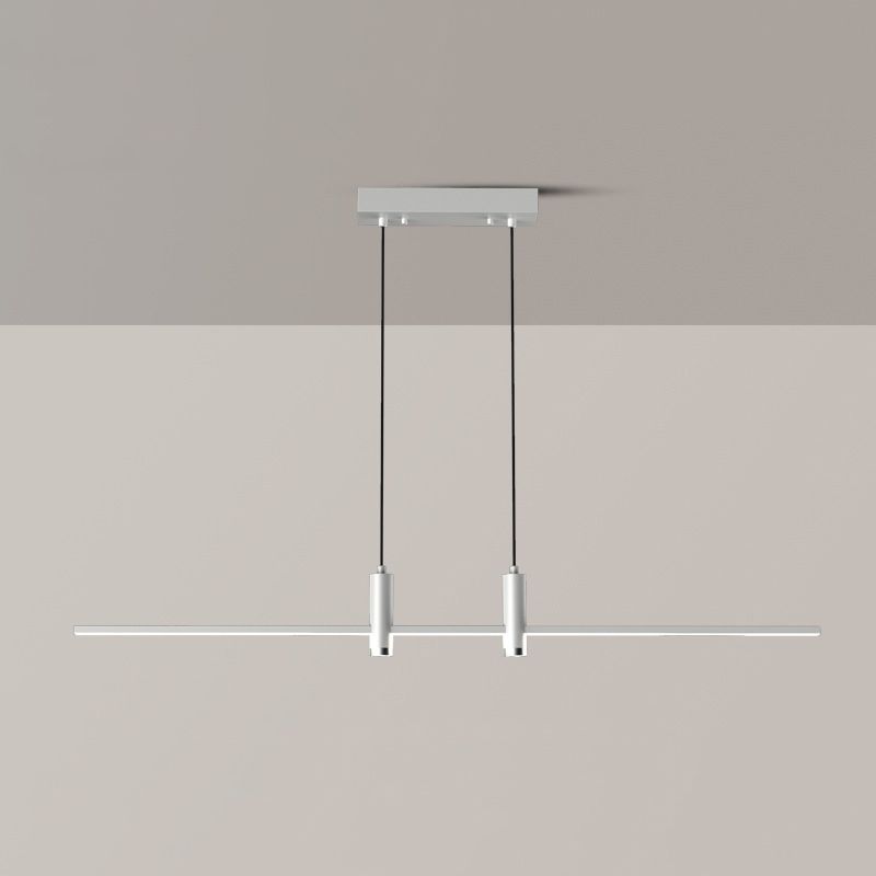 Modern Linear Island Light Fixtures 1-Light Restaurant LED Hanging Lamp with Spotlight