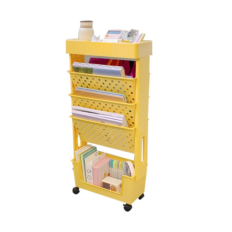 Urban 4-Tier Shelf Bookcase Plastic/Acrylic Bookshelf with Caster