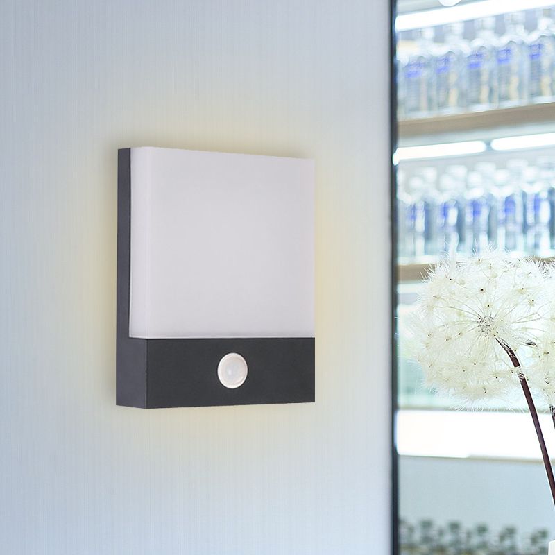 Rechthoek hoekwand SCONCE LICHT METALLISCHE LED Moderne wandlamp in het zwart met inductietype