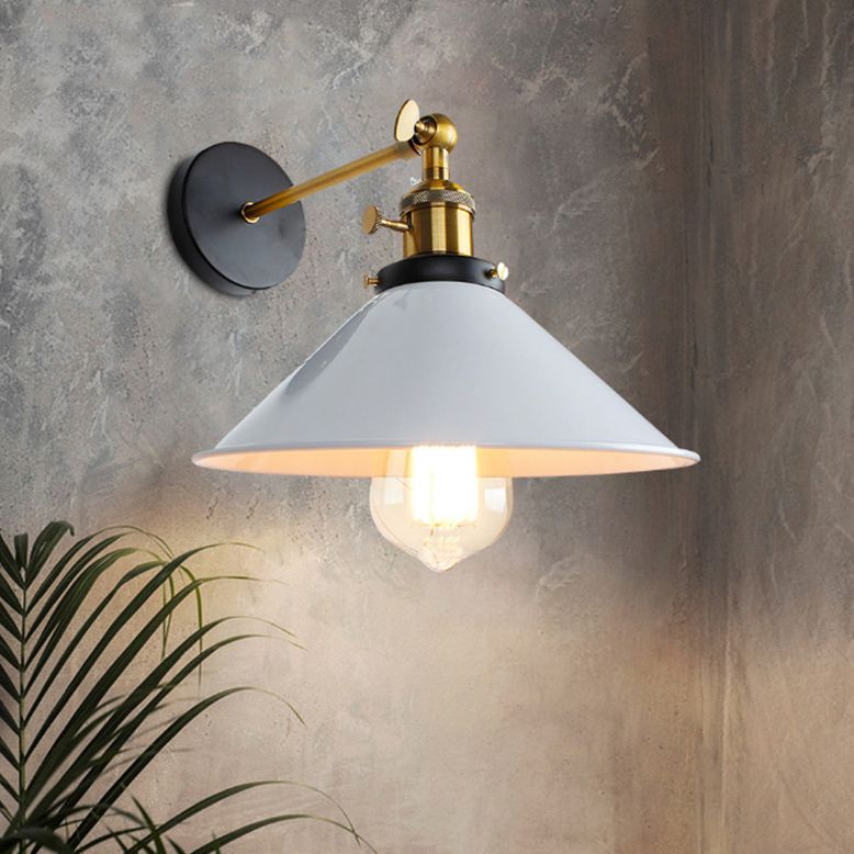 Industrial Style Wall Sconce Metal 1 Light Sconces for Living Room