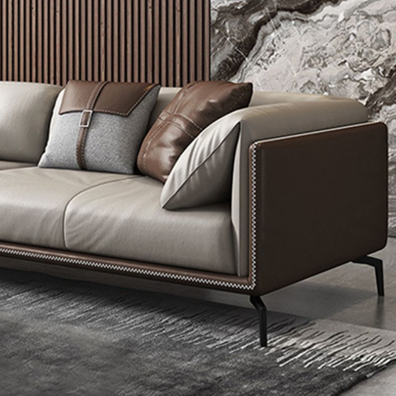 Contemporary Cushions Pillow Top Arm Living Room Leather Seating
