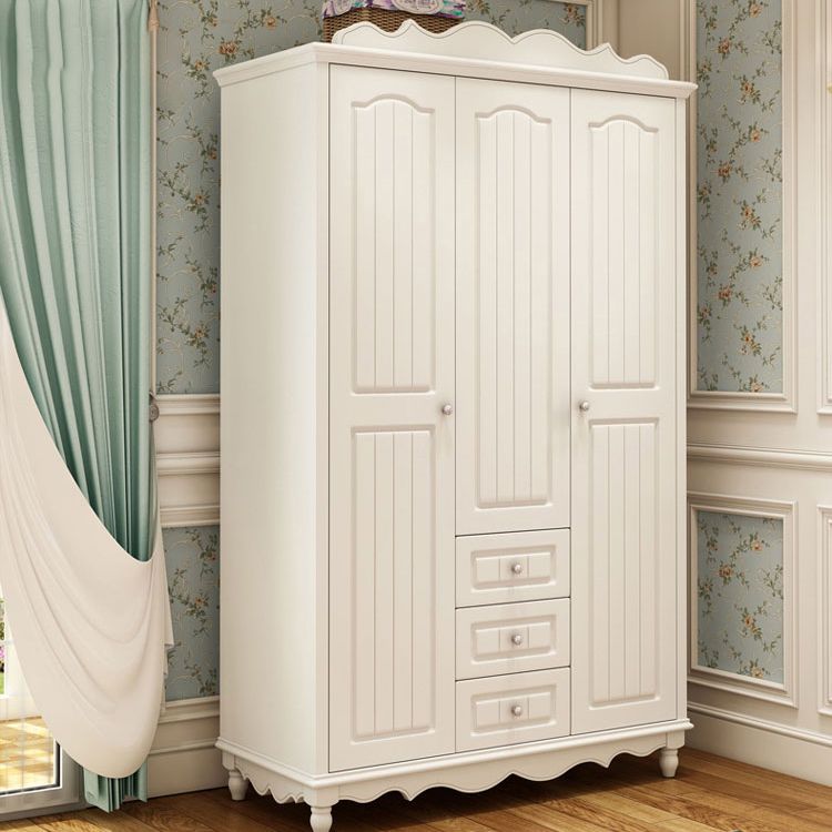 Walnut Wardrobe Closet French Country Wardrobe Armoire with Shelves